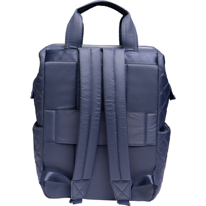 Joan & David Diamond Quilted Puffer Nylon Square Laptop Backpack