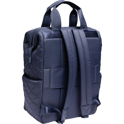 Joan & David Diamond Quilted Puffer Nylon Square Laptop Backpack