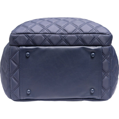 Joan & David Diamond Quilted Puffer Nylon Square Laptop Backpack