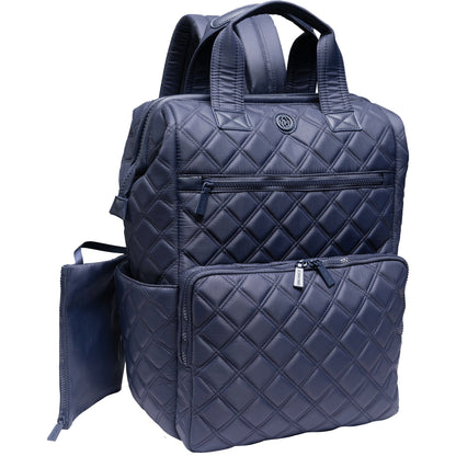 Joan & David Diamond Quilted Puffer Nylon Square Laptop Backpack