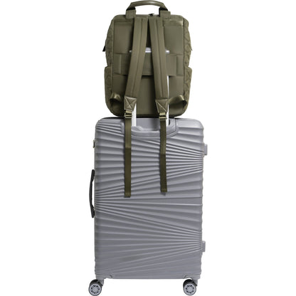 Joan & David Diamond Quilted Puffer Nylon Square Laptop Backpack