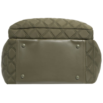 Joan & David Diamond Quilted Puffer Nylon Square Laptop Backpack