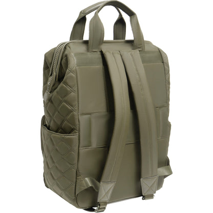 Joan & David Diamond Quilted Puffer Nylon Square Laptop Backpack