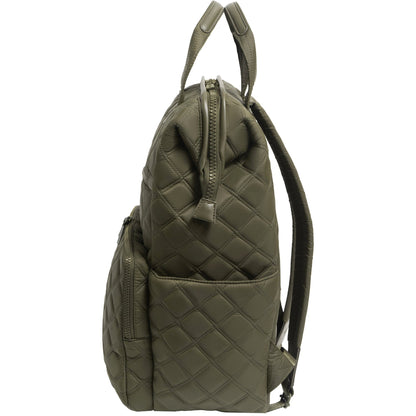 Joan & David Diamond Quilted Puffer Nylon Square Laptop Backpack