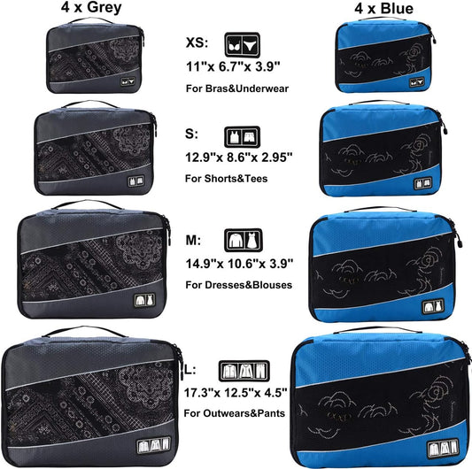 Packing Cubes Luggage Bags Organizer Durable Travel Accessories with Clothing Label