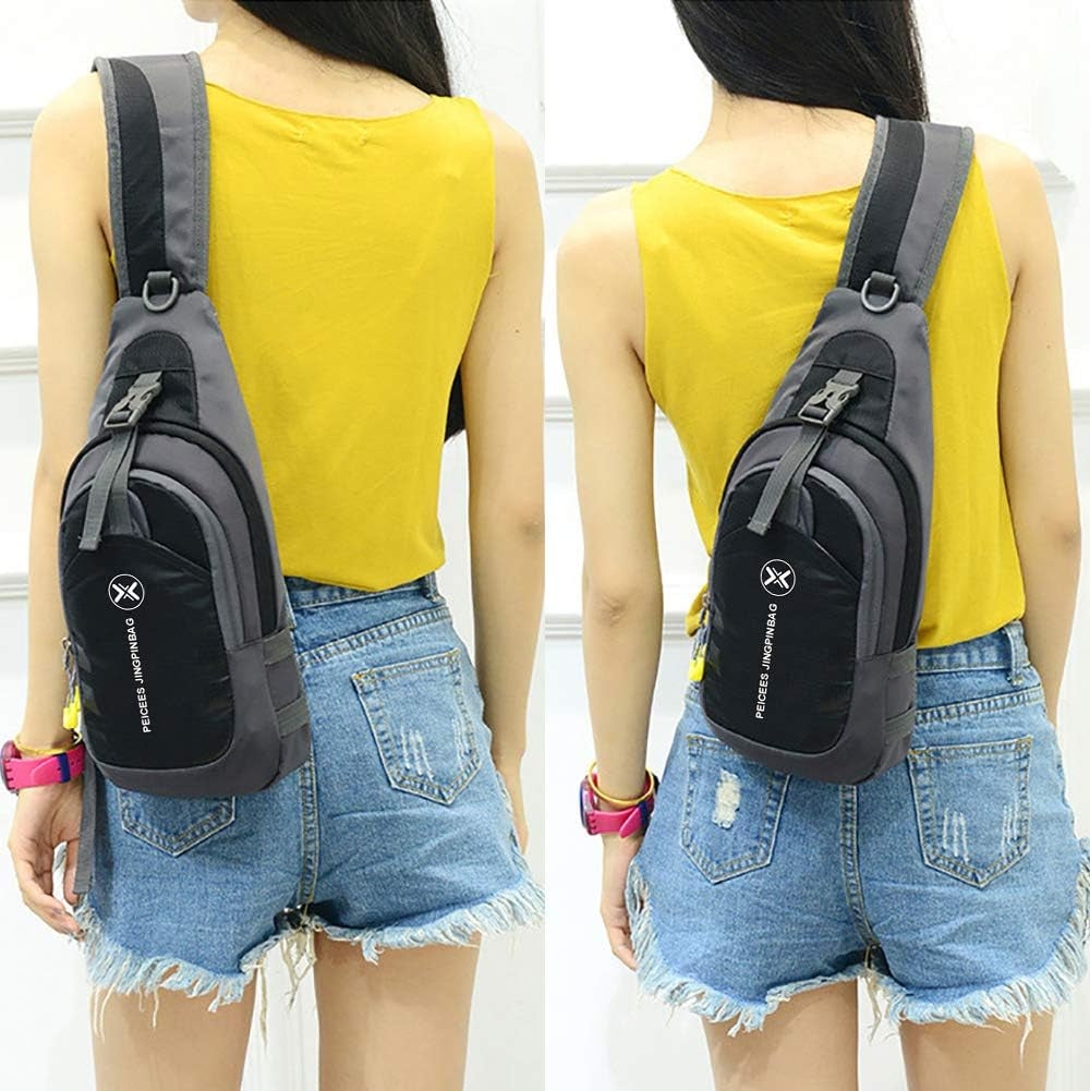 Chest Crossbody Sling Backpack Bag Travel Bike Gym Daypack for Women Men