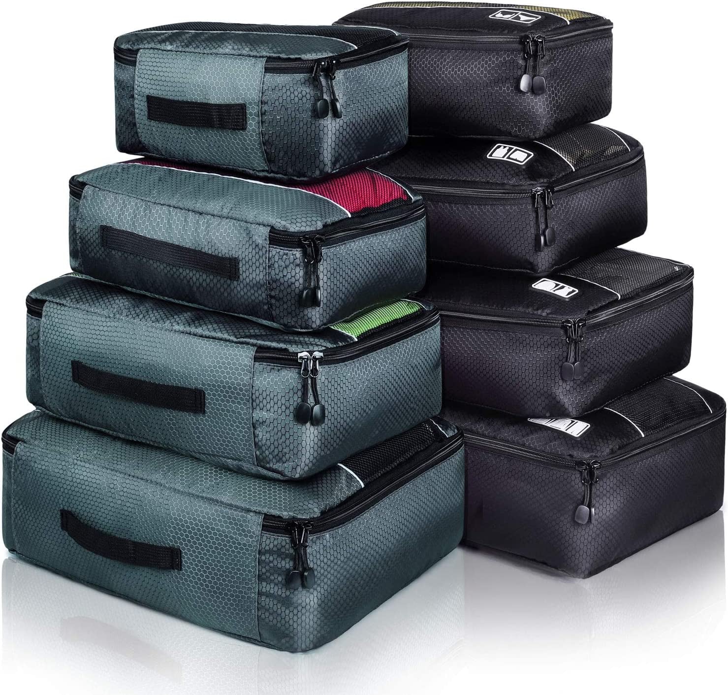 Packing Cubes Luggage Bags Organizer Durable Travel Accessories with Clothing Label