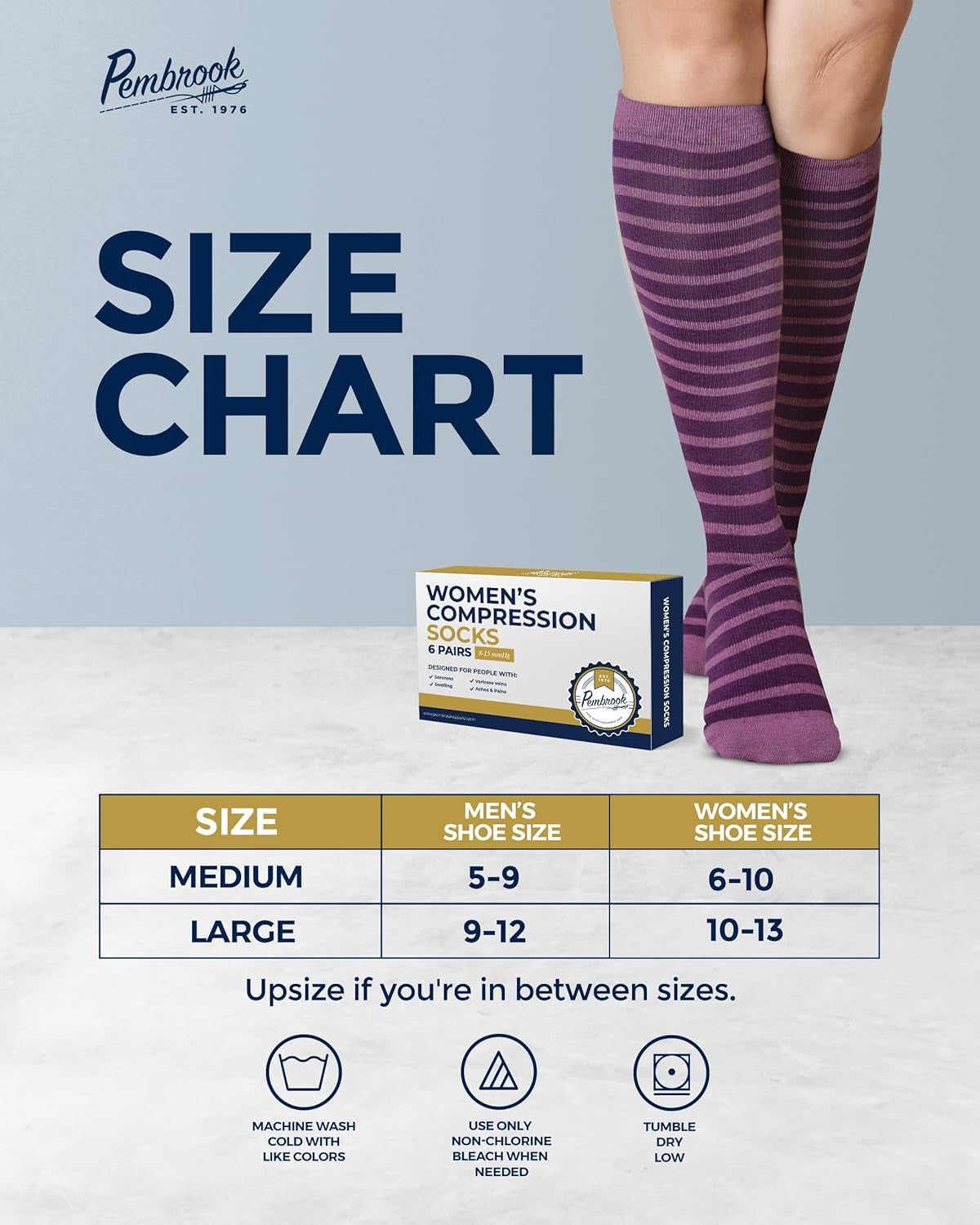 Light Compression Socks for Women - 6 Pairs | 8-15 Mmhg Cotton Compression Socks Women | Circulation Support