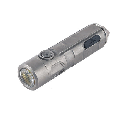 Tri Color Titanium Alloy LED Flashlight Pocket EDC Rechargeable Small Powerful Flashlight High Lumens