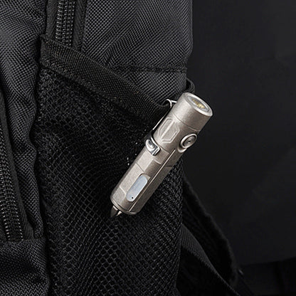 Tri Color Titanium Alloy LED Flashlight Pocket EDC Rechargeable Small Powerful Flashlight High Lumens