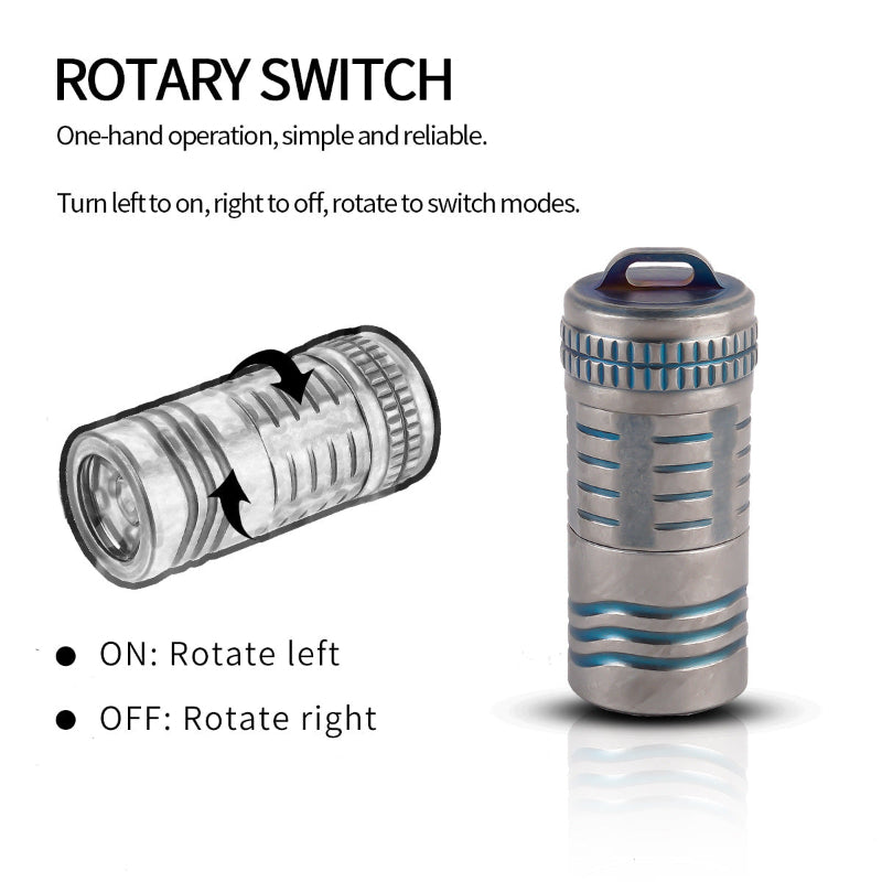 Keychain TItanium Alloy Flashlight EDC  Super Bright Mini led flashligts with Pocket Size