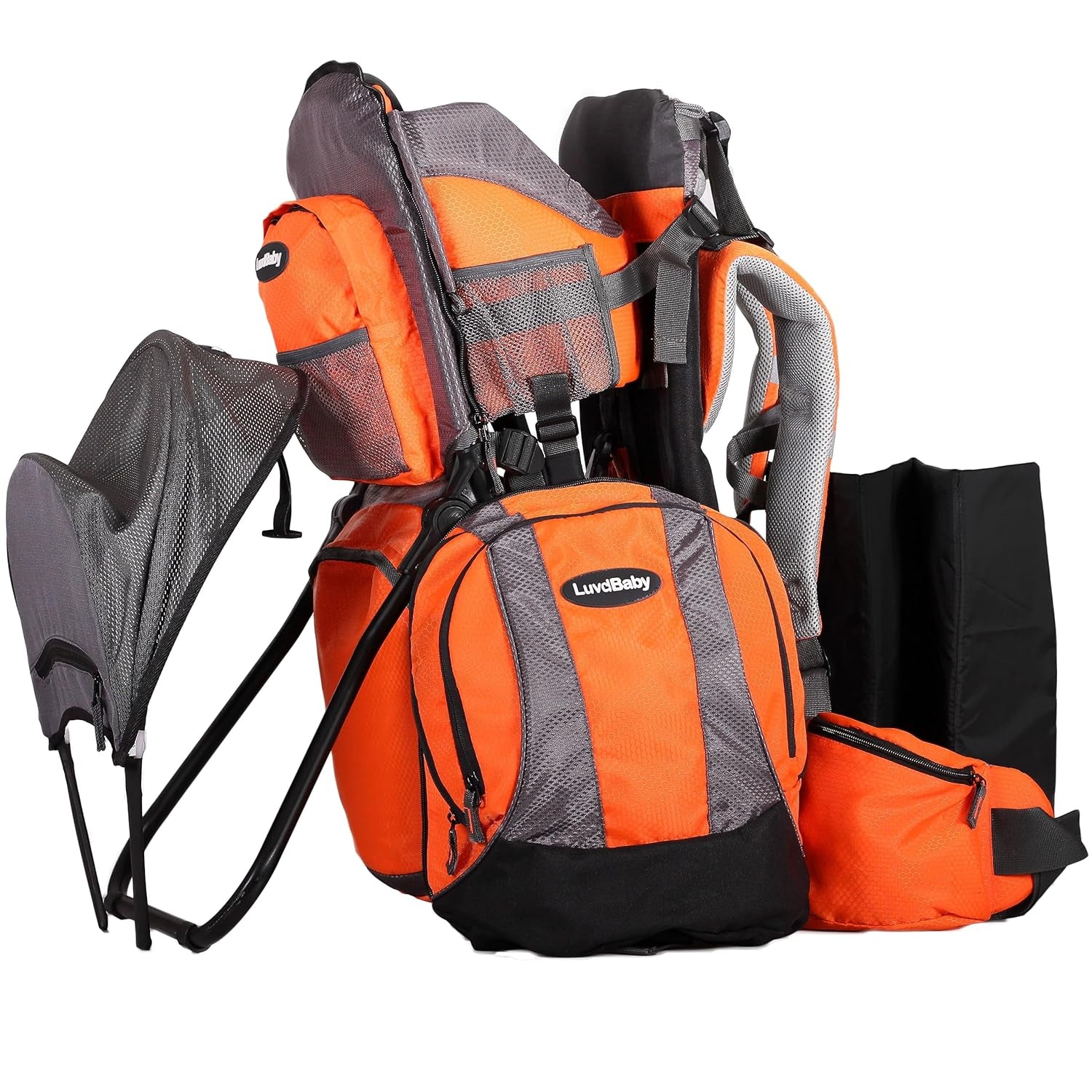 Hiking Baby Carrier Backpack - Comfortable Toddler/Baby Backpack Carrier System with Diaper Change Pad, Insulated Pocket + Rain and Sun Hood to Protect Your Child