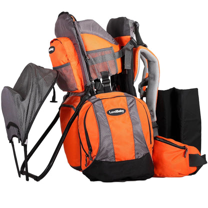 Hiking Baby Carrier Backpack - Comfortable Toddler/Baby Backpack Carrier System with Diaper Change Pad, Insulated Pocket + Rain and Sun Hood to Protect Your Child