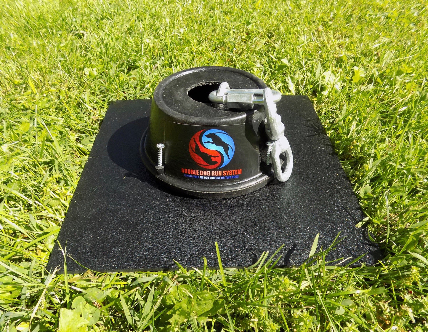 Tangle-free Dog Tie Out Stake with Two Cables - Large Dogs - Up to 60lbs