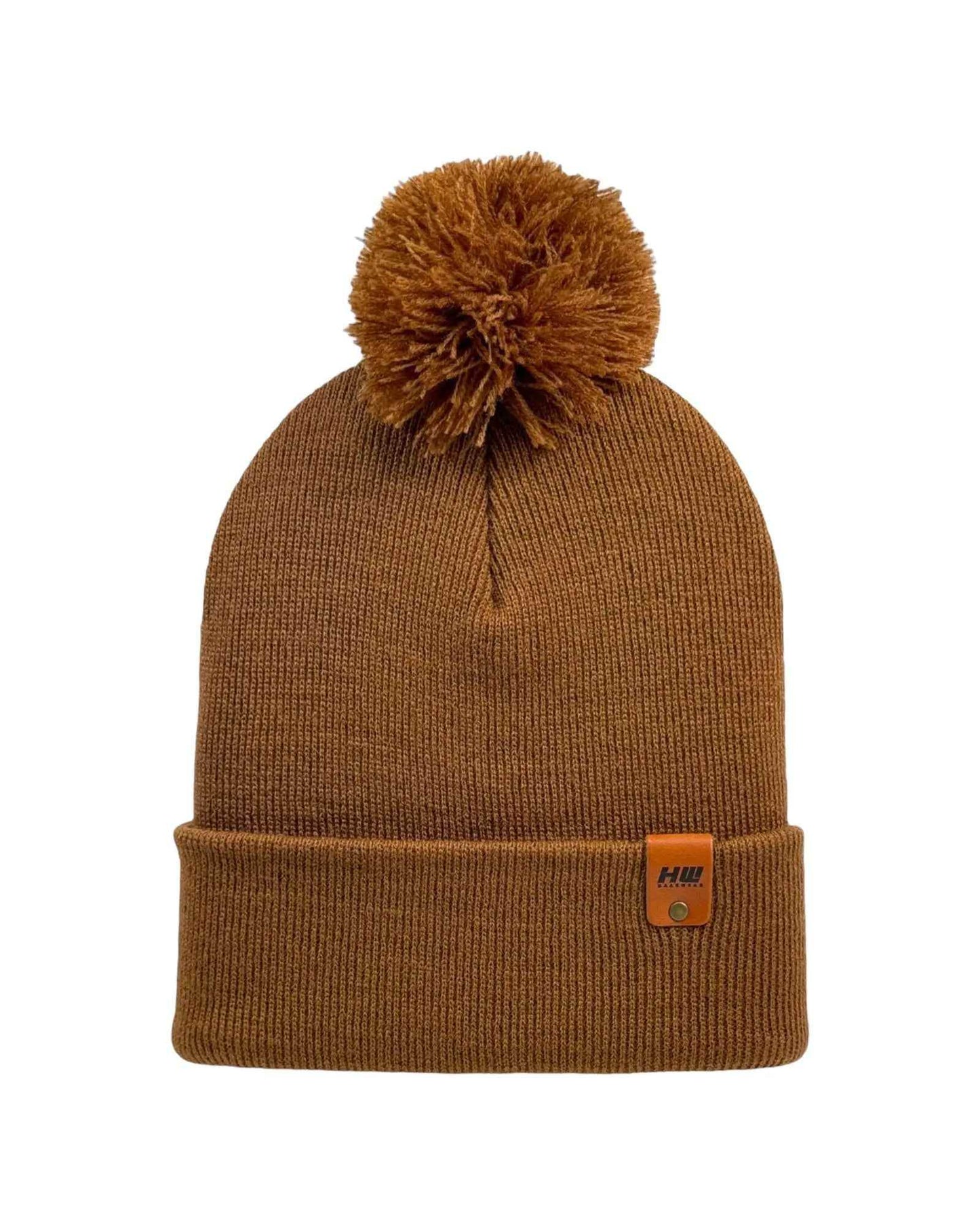 CPP1 HAAKWEAR PomPom Beanie - Made in USA - Camel Brown