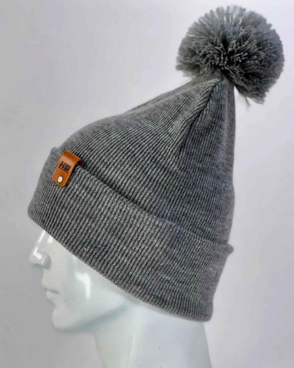 CPP1 HAAKWEAR PomPom Beanie - Made in USA - Koala Gray