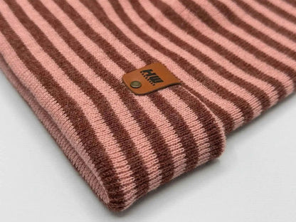 Classic RoRo Cuffed Beanie, Burgundy and Pink