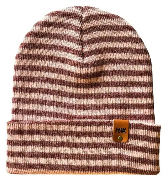 Classic RoRo Cuffed Beanie, Burgundy and Pink