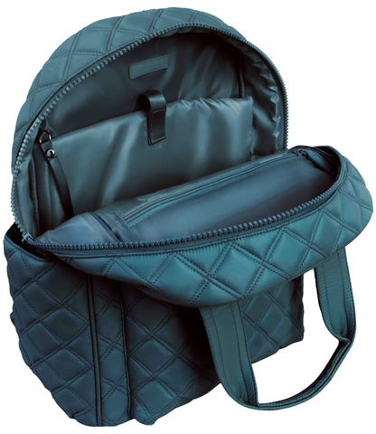 Joan & David Diamond Quilted Puffer Nylon Workbook Backpack