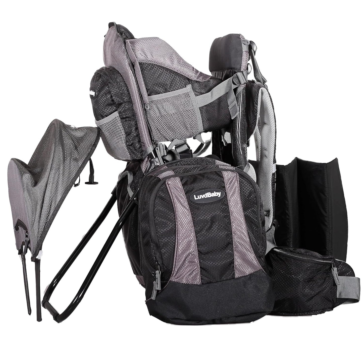 Hiking Baby Carrier Backpack - Comfortable Toddler/Baby Backpack Carrier System with Diaper Change Pad, Insulated Pocket + Rain and Sun Hood to Protect Your Child