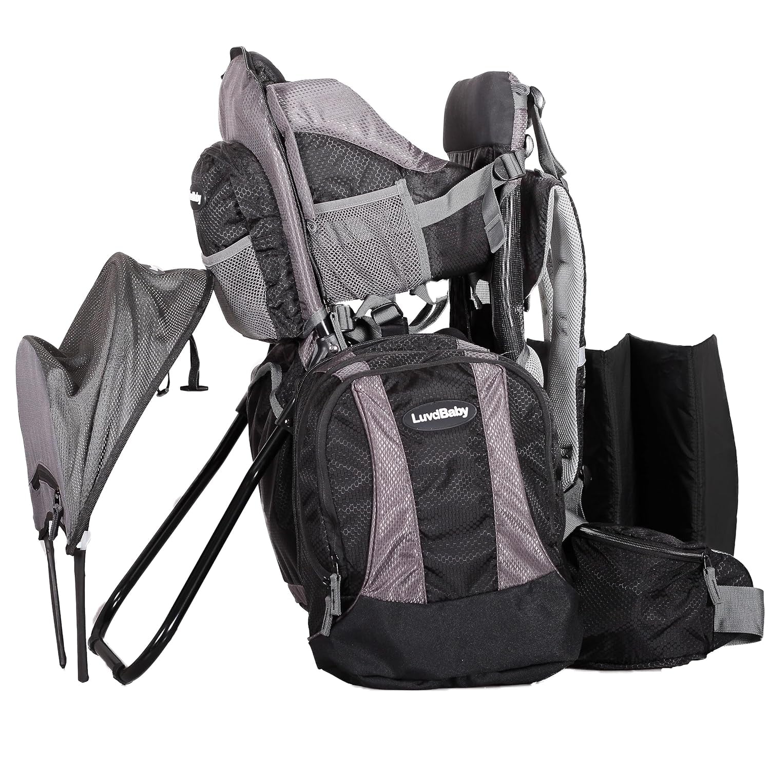 Hiking Baby Carrier Backpack - Comfortable Toddler/Baby Backpack Carrier System with Diaper Change Pad, Insulated Pocket + Rain and Sun Hood to Protect Your Child