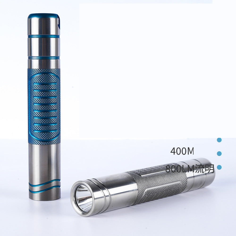 Titanium alloy ultra-bright flashlight with magnetic charging Hanheld Torch